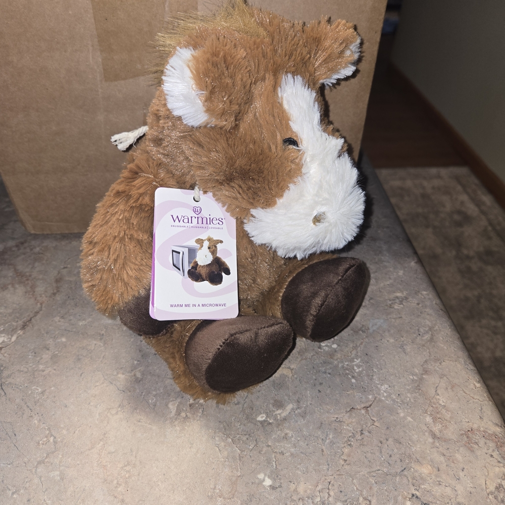 Warmies Cozy Plush Toy for Small Pets - Brown and White